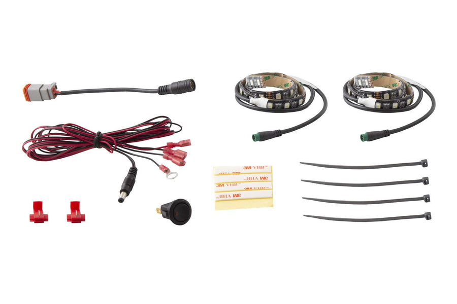 RGBW Footwell Strip Kit, Diode Dynamics DD0438, 2pc, Multicolor