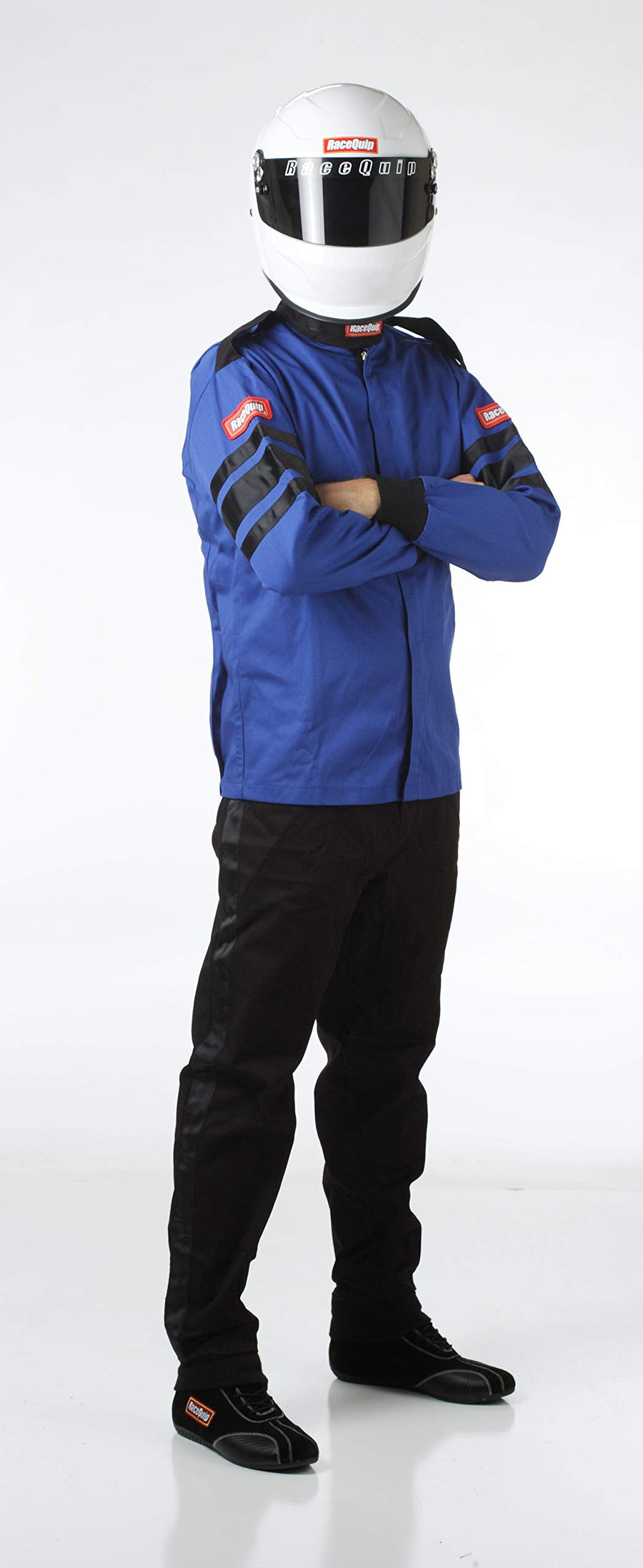 111028RQP RaceQuip 110 Series Driving Jacket SFI 3.2A/1 Blue/Black Stripe 3XL