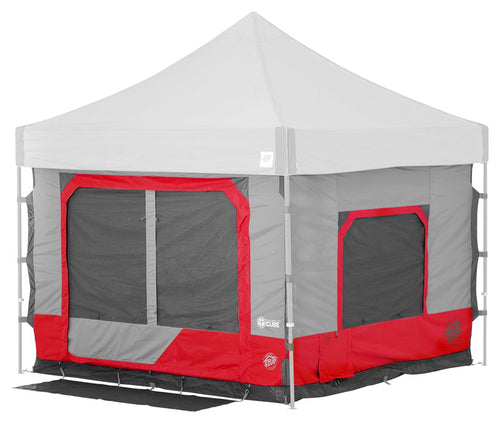 Camping Cube E-Z UP 6.4, Converts 10' Straight Leg Canopy into Camping Tent, Punch