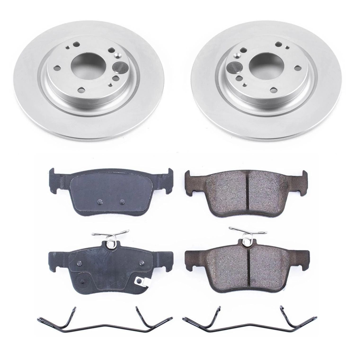 Power Stop CRK7934 Rear Brake Kit- Coated Brake Rotors and Z17 Ceramic Brake Pads For Honda Civic 2017-2020 [Model Specific]