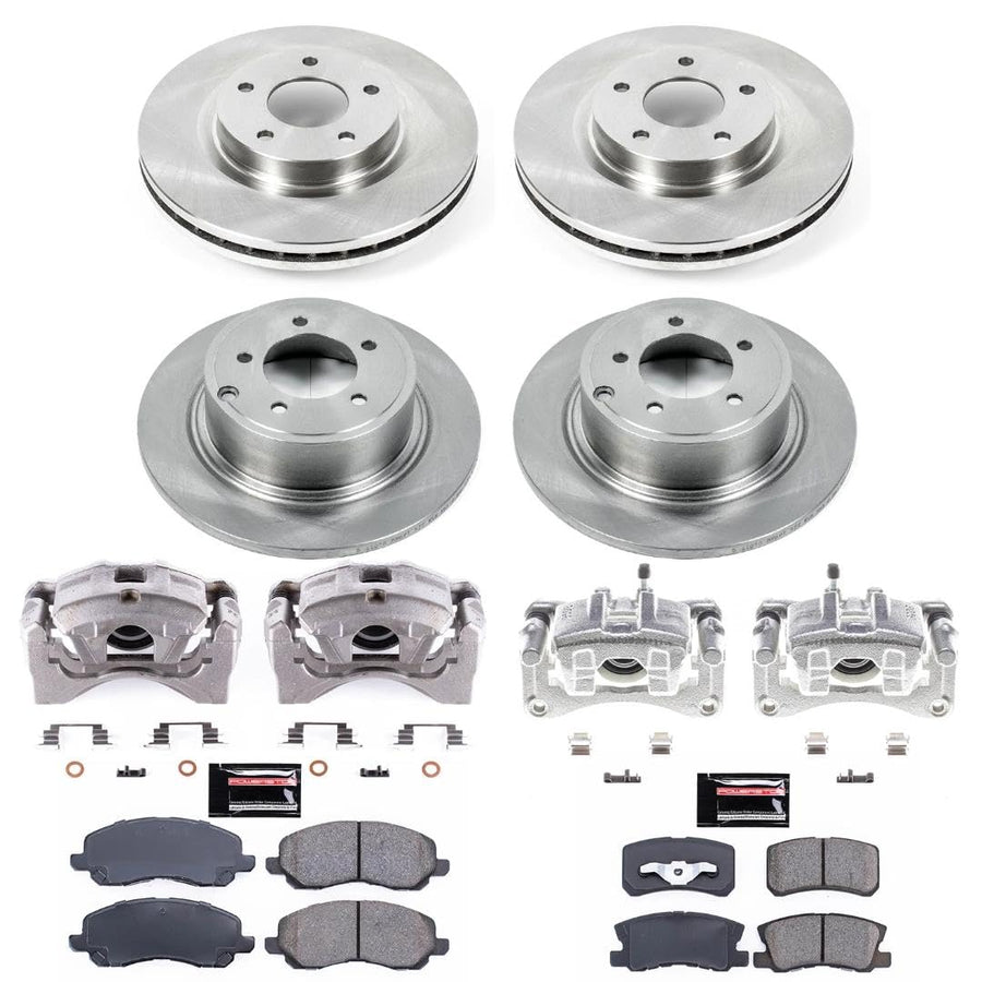 Power Stop KCOE2848A Front and Rear Autospecialty Stock Replacement Caliper Kit- OE Rotors, Ceramic Brake Pads, Calipers For 200, Sebring, Avenger, Compass, Patriot [Model Specific]