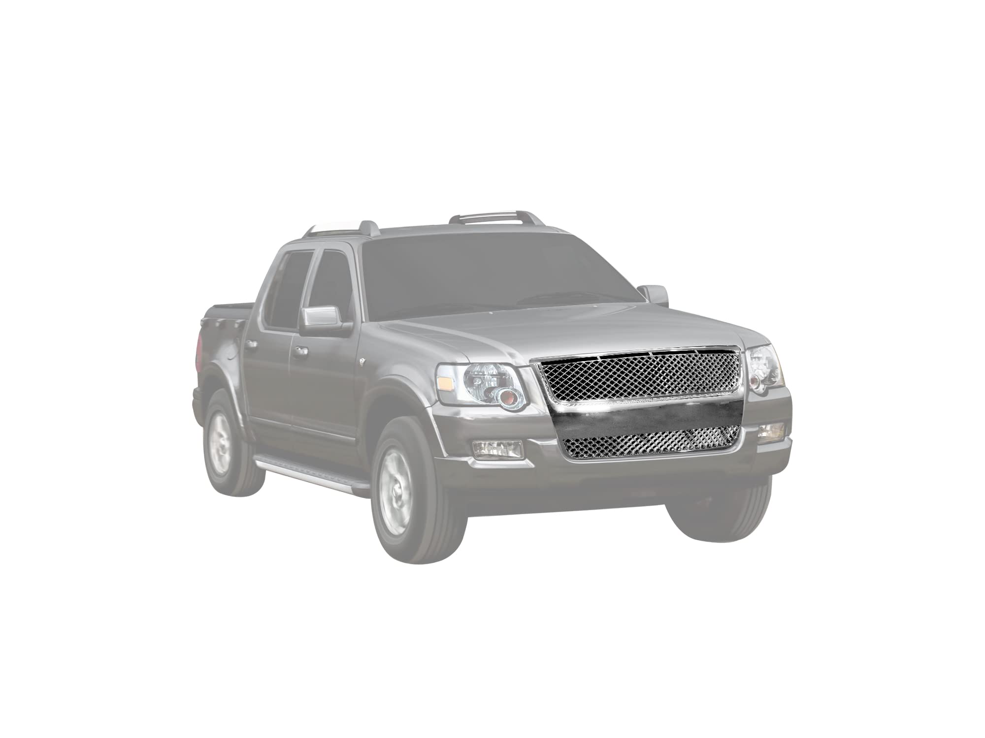 7148154 Armordillo USA Chrome Mesh Front Hood Grille Fits 2007-2010 Ford Explorer Sport Trac