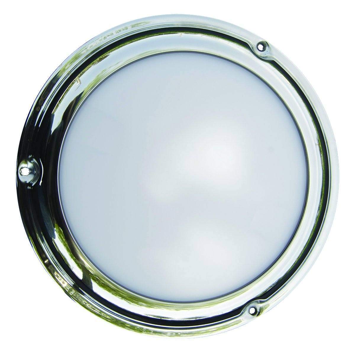 T-H Marine LED Dome Light Low Profile | Bright 12V IP67 Waterproof Boat Light Polished Stainless Steel Bezel | 6.75", White Light