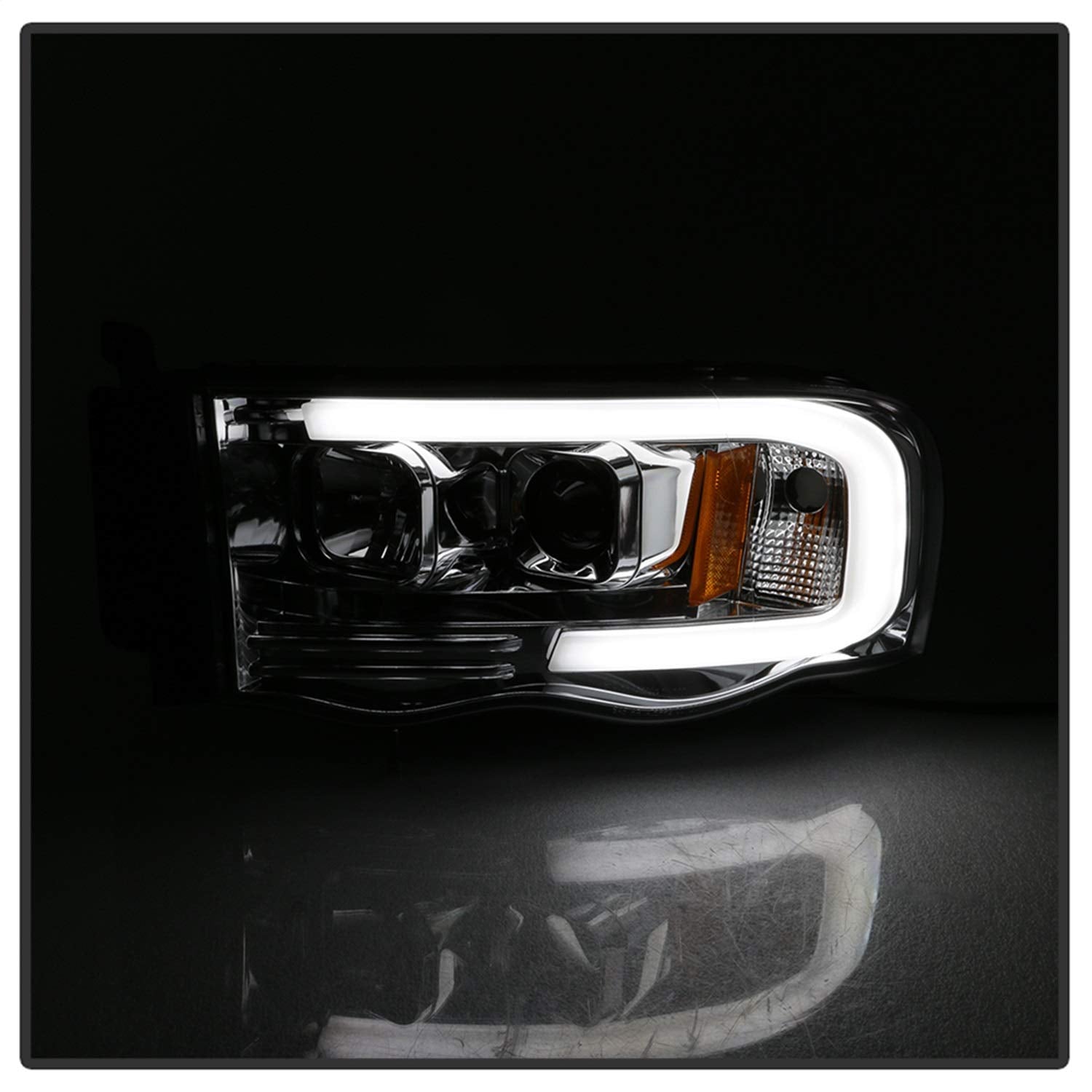 Dodge Ram 1500 02-05 / Ram 2500/3500 03-05 Spyder 5084613 Version 2 Projector Headlights - Light Bar DRL - Chrome