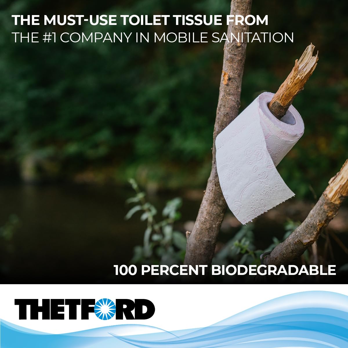 Aqua-Soft Toilet Tissue Thetford - Toilet Paper for RV and marine - 2-ply - Thetford 03300 (Pack of 4 rolls) , White