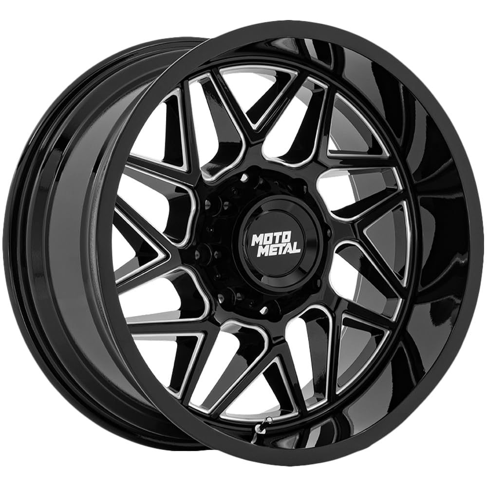 20X10 Moto Metal 5X5.0 4.79-18mm GLOSS BLACK MILLED - MO812BE20105018N