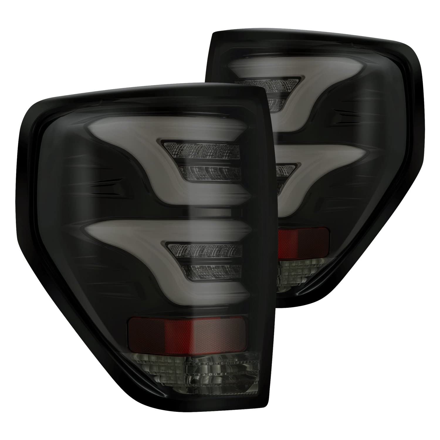 PRO-Series LED Tail Lights Jet Black AlphaRex 09-14 Ford F-150 (Excl Flareside Truck Bed Models)
