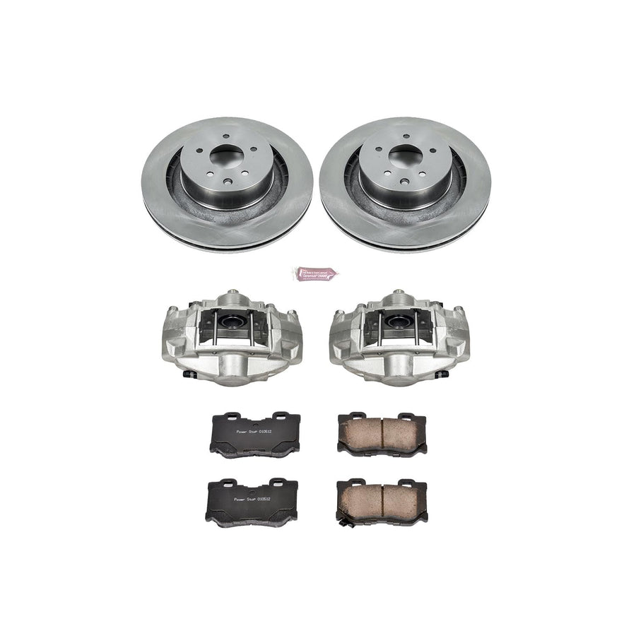 Power Stop KCOE4732 Replacement Autospeciality Rear Caliper Kit- OE Rotors, Ceramic Brake Pads, Calipers