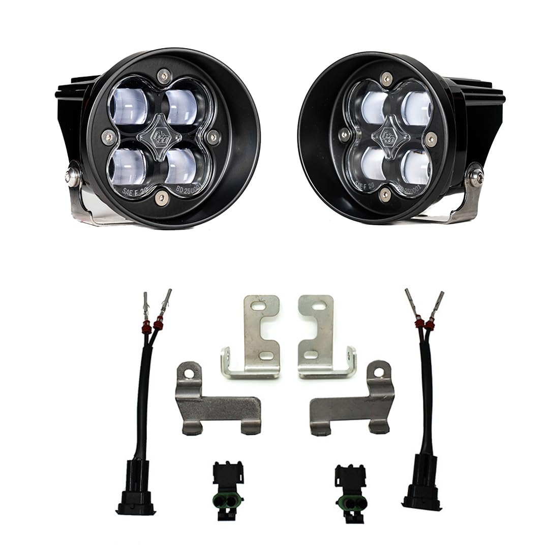 Baja Designs SAE Fog Pocket LED Light Kit for Toyota 4Runner, Tacoma, Tundra Squadron-R (SAE Fog; Clear)