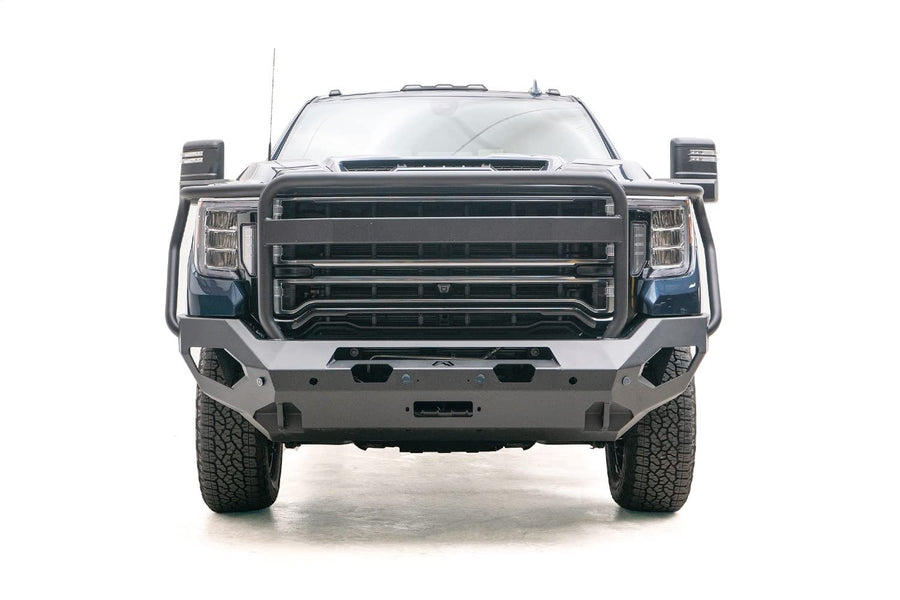 Fab Fours Matrix GM20-X5050-B Full Width Raw Front Winch HD Bumper with Brush Guard