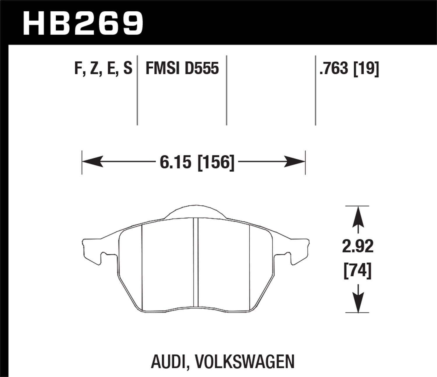 Hawk Performance Blue HB269E.763 9012 Motorsport Brake Pads