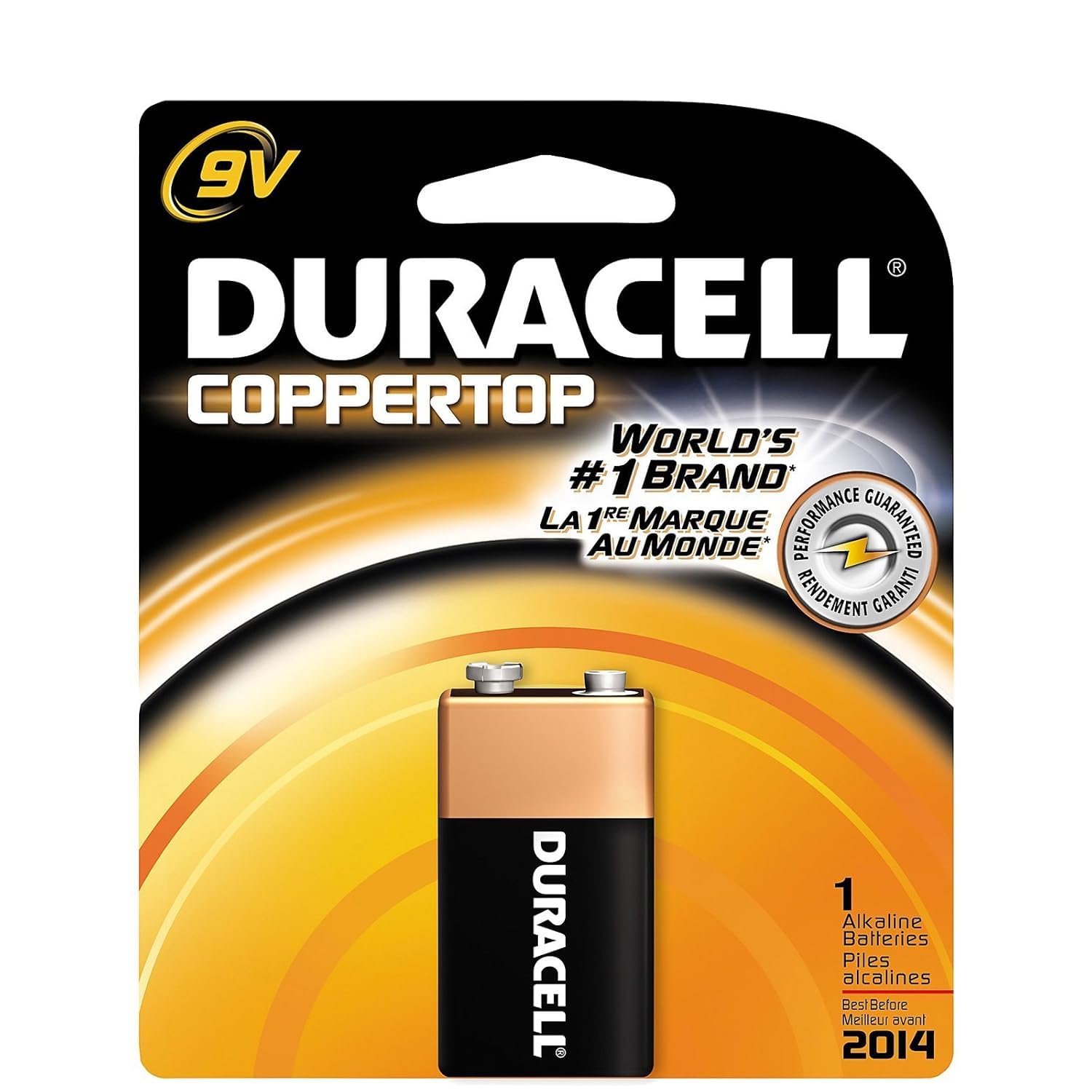 9V Duracell Alkaline Battery, 1 Count