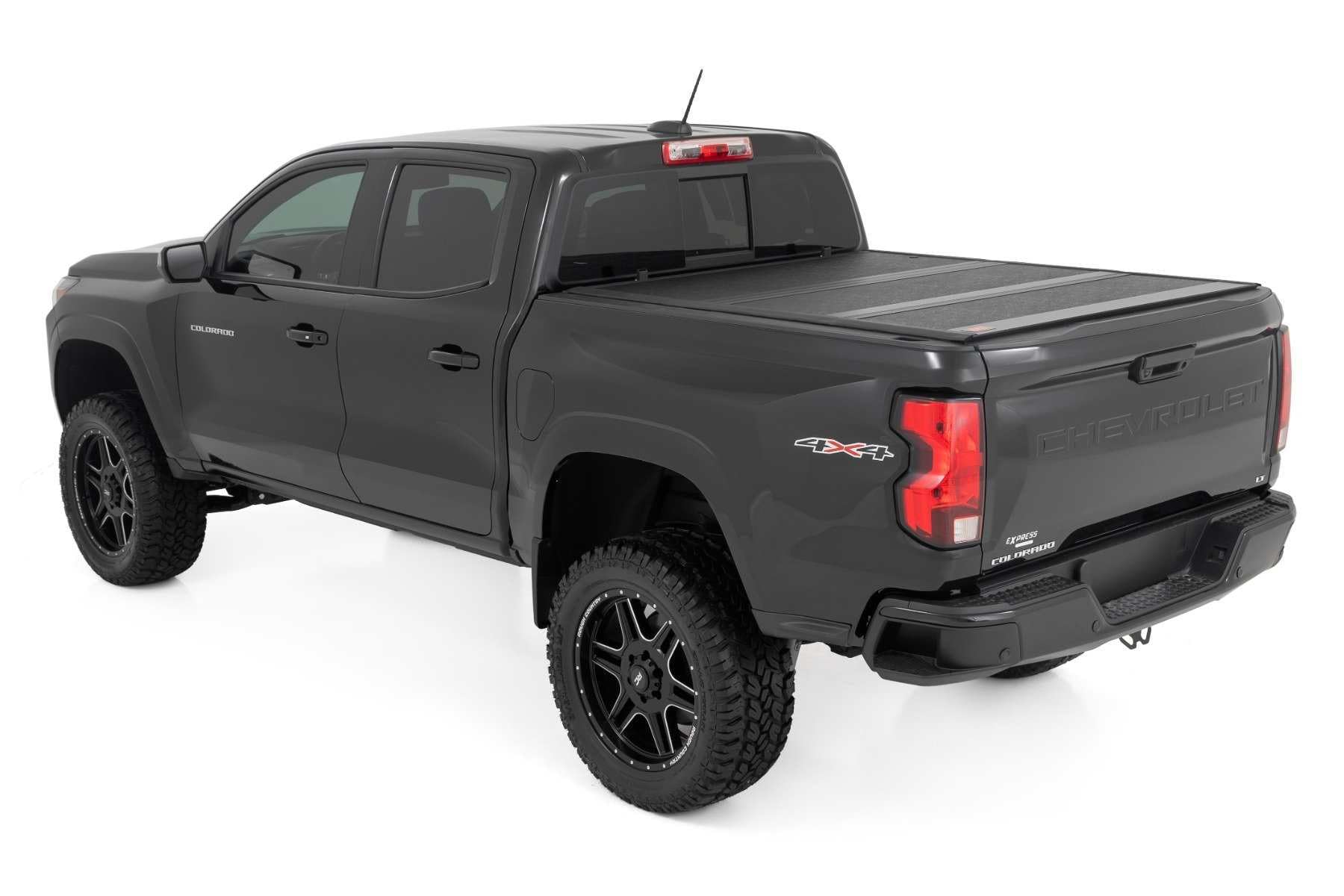 Hard Tri-Fold Tonneau Cover for Chevy Colorado & GMC Canyon Rough Country (2015-2025) - Low-Profile Aluminum Truck Bed Cover, Fits 5' Bed (61.7-62.7")