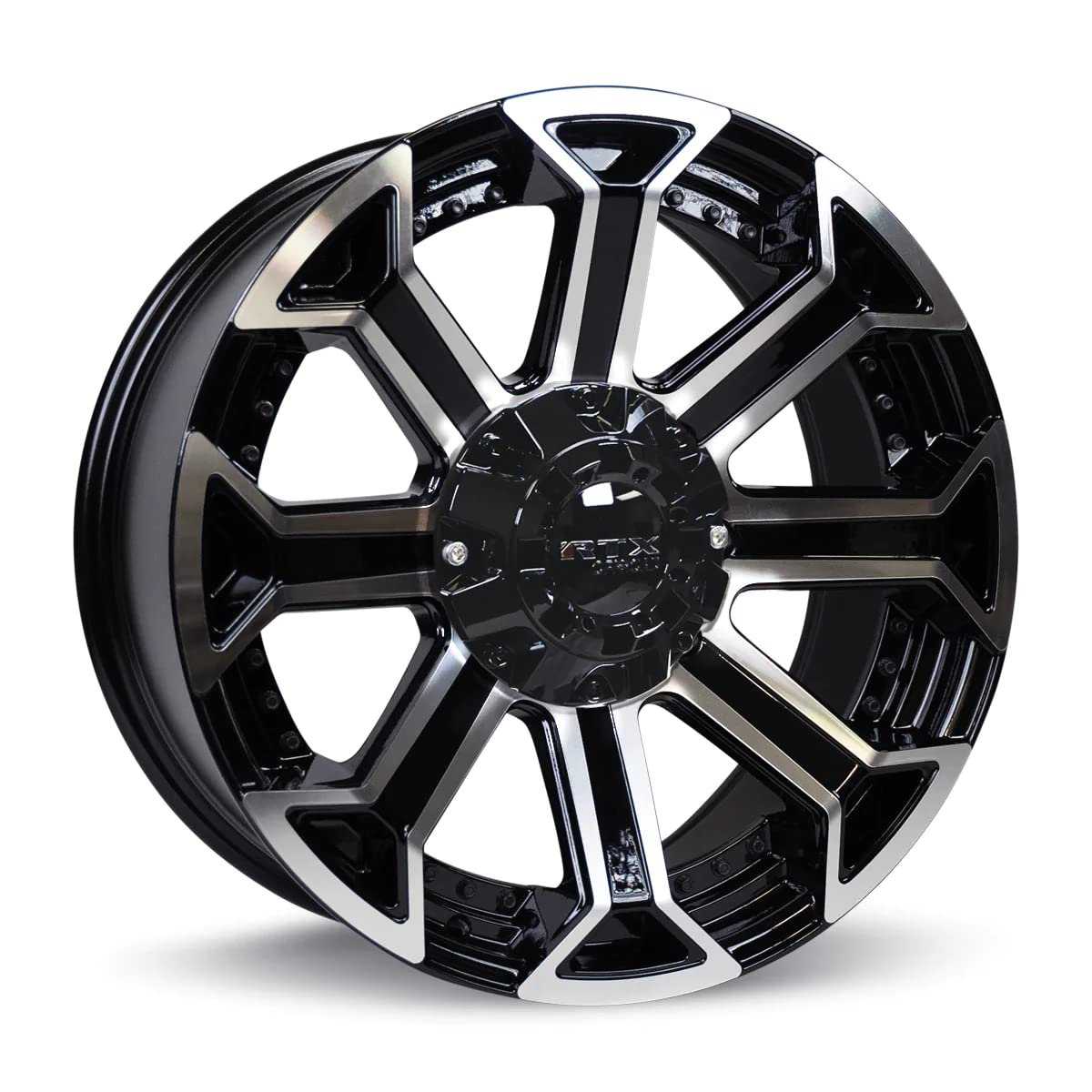 Peak RTX Custom Wheel - 18x9, 18 Offset, 8x170 Bolt Pattern, 125mm Hub - Black Machined Rim