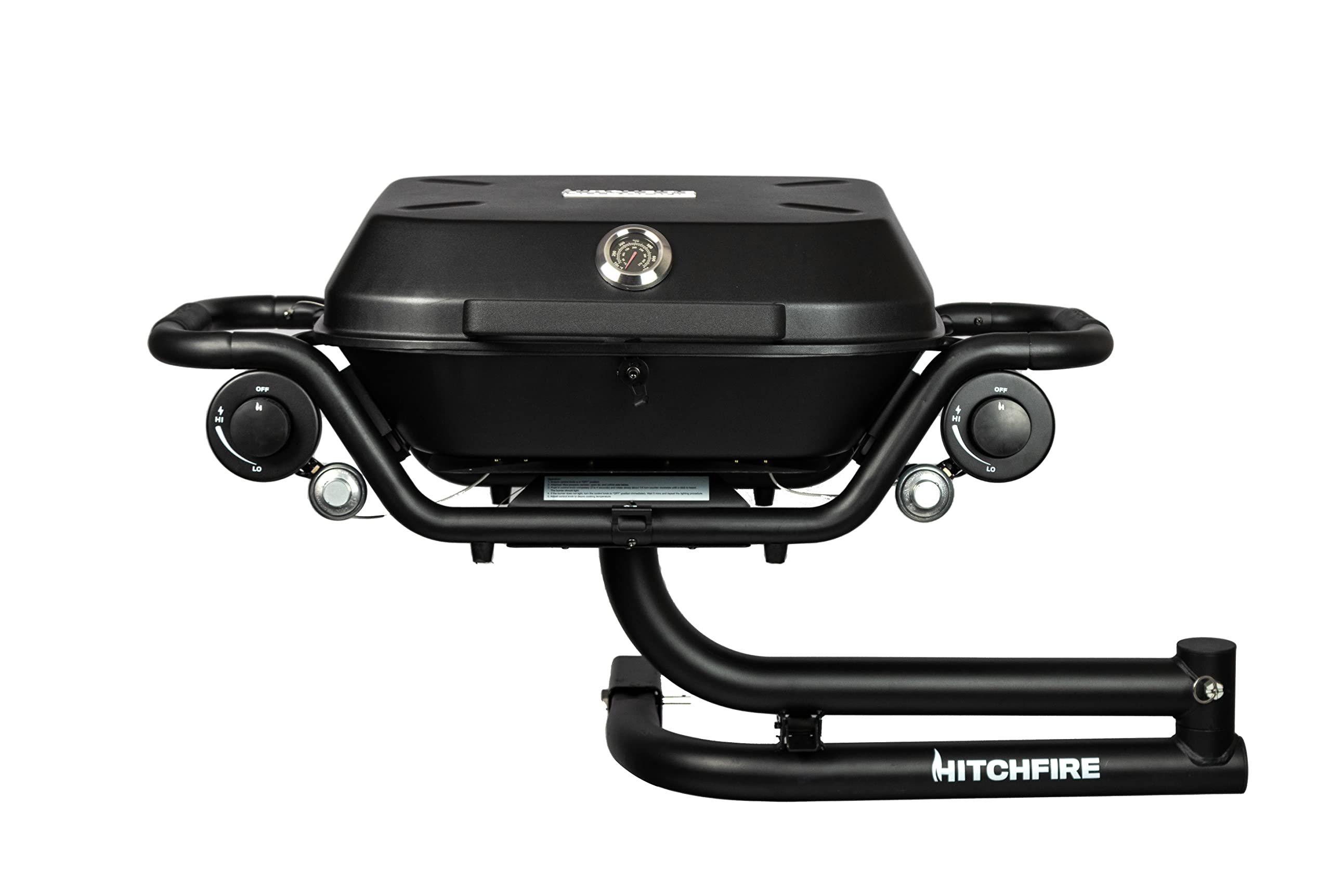 HitchFire 15 Forge Grill – 15K BTU, Dual Burner, Hitch-Mounted, Swing-Away Arm, Portable Propane BBQ for Camping & Tailgating