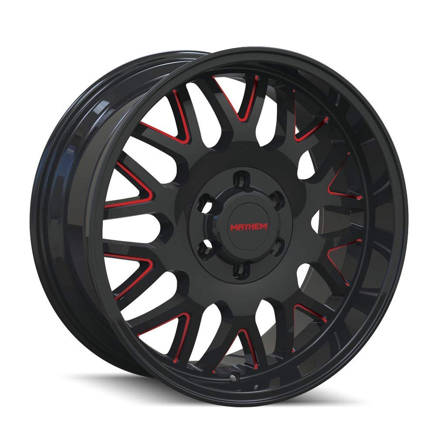 Tripwire MAYHEM 8110 Black W/Prism Red 20X9 5-139.7 0mm 87.1mm Wheel with Painted (0 x 9. inches /5 x 139 mm, 0 mm Offset)