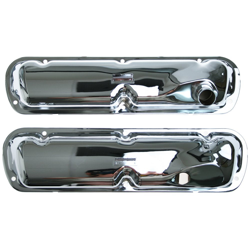 Steel Valve Covers Scott Drake for 289 Engines in a Chrome Finish, Compatible with 1964-1977 Ford Mustang, Model C5ZZ-6A582-C/D