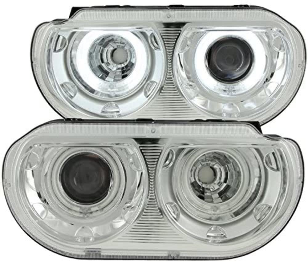 Projector Headlight Set ANZO USA w/CCFL Halo-Chrome 121307