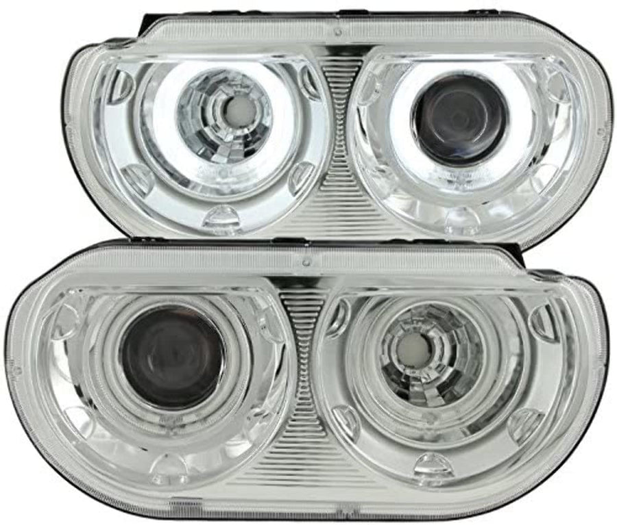 Projector Headlight Set ANZO USA w/CCFL Halo-Chrome 121307