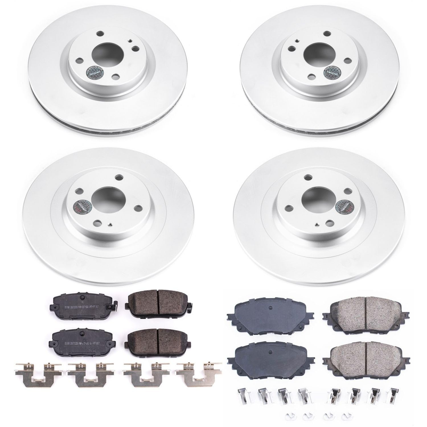 Power Stop CRK7359 Brake Rotor and Coated Ceramic Brake Pads- Front & Rear For Fiat 124 Spider 2017-2020, Mazda MX-5 Miata 2016-2022 [Model Specific]