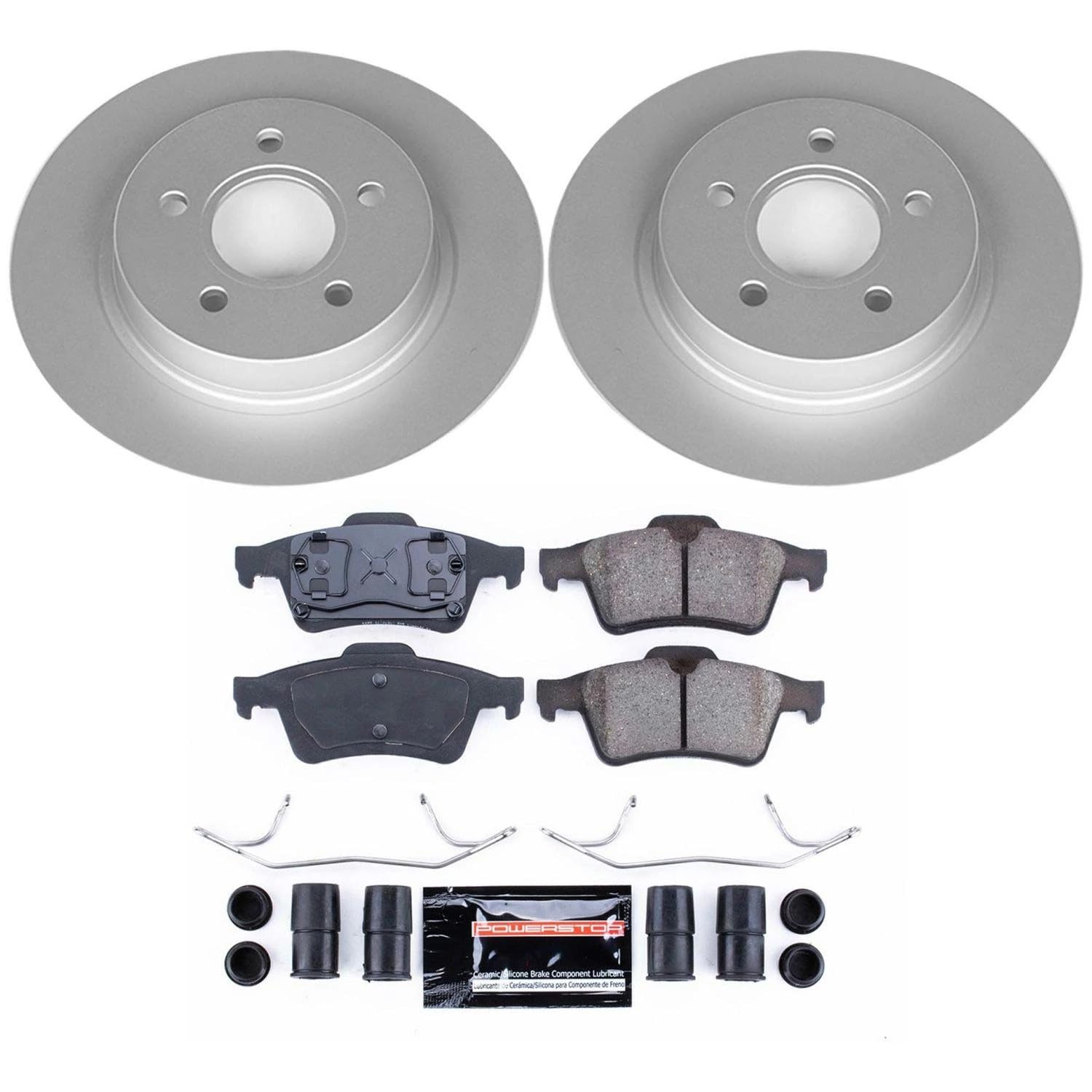 Power Stop Rear CRK5309 Z23 Evolution Geomet Coated Brake Kit For Volvo S40 2004-2005, Volvo V50 2005 [Model Specific]