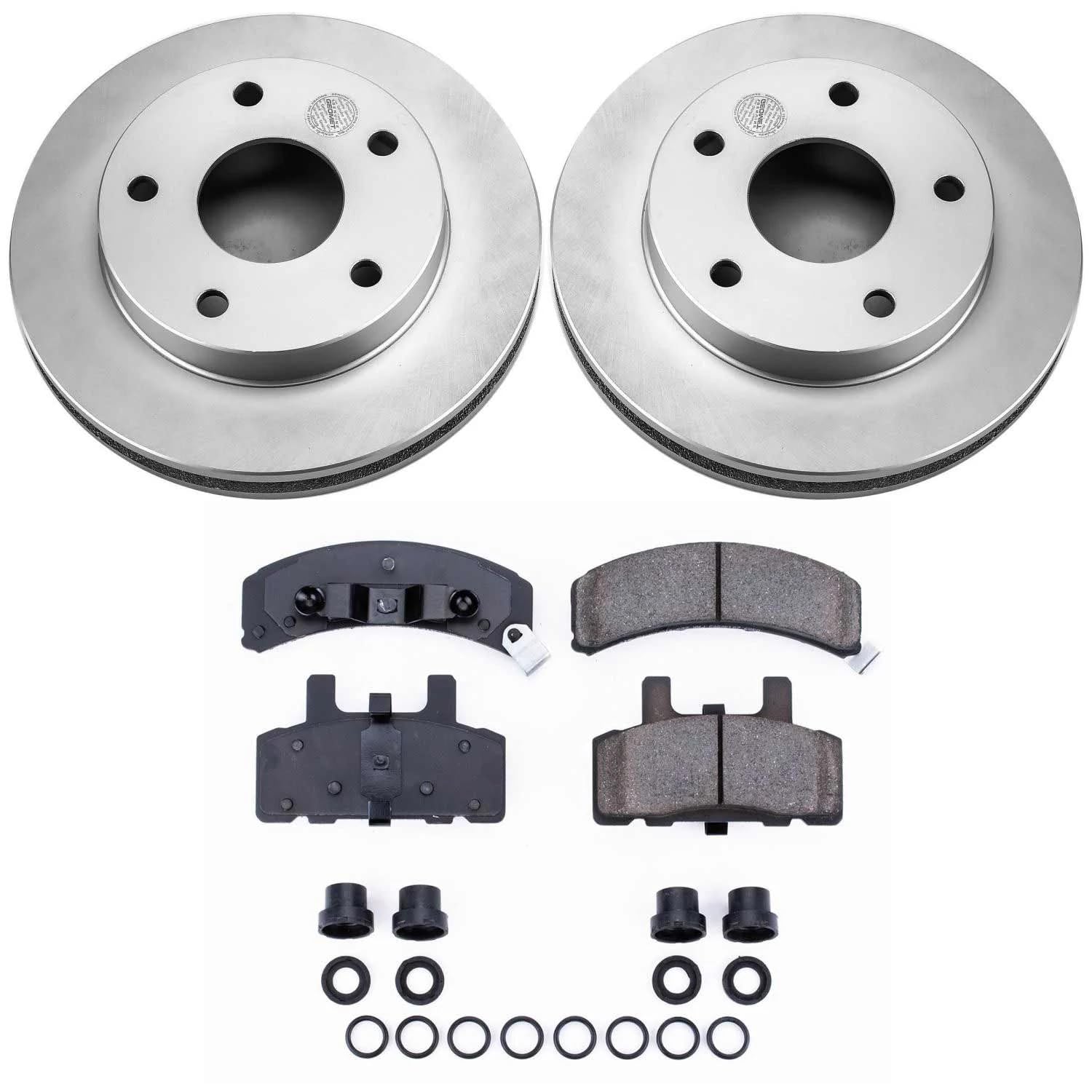 Coated Brake Rotor and Ceramic Brake Pads Power Stop CRK2126 - Front For Dodge Ram 1500 1994-1999 [Vehicle Specific]