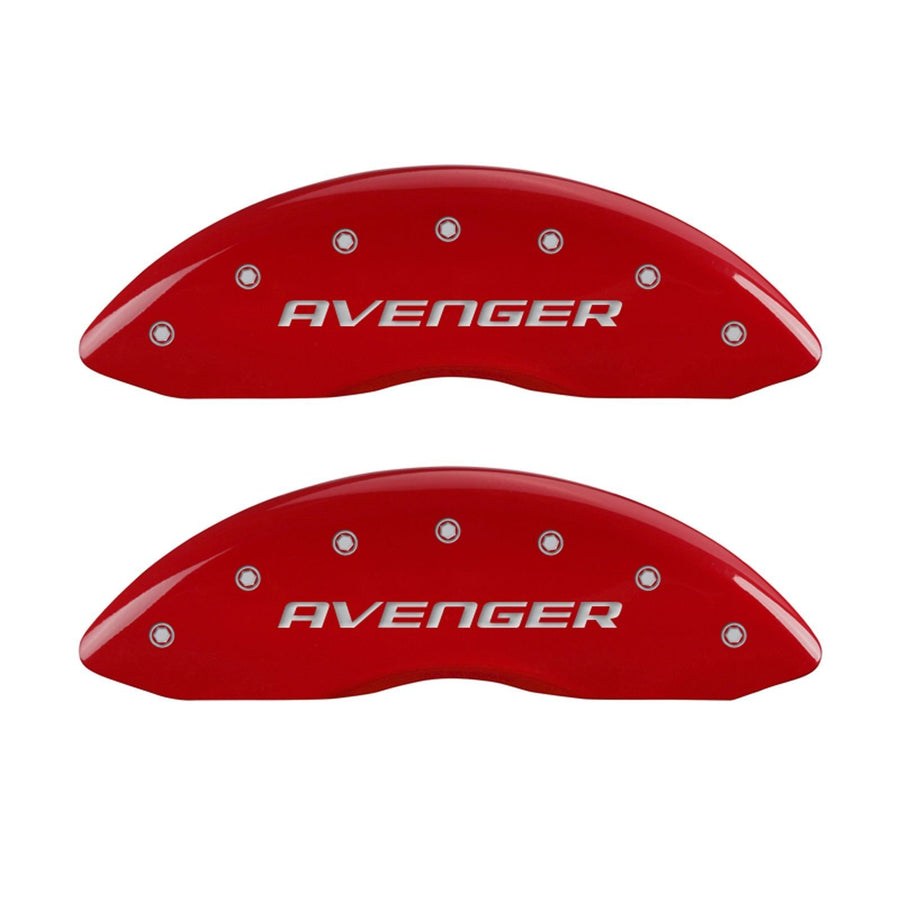 Caliper Covers MGP 12192SAV2RD with Red Powder Coat Finish, (Set of 4)