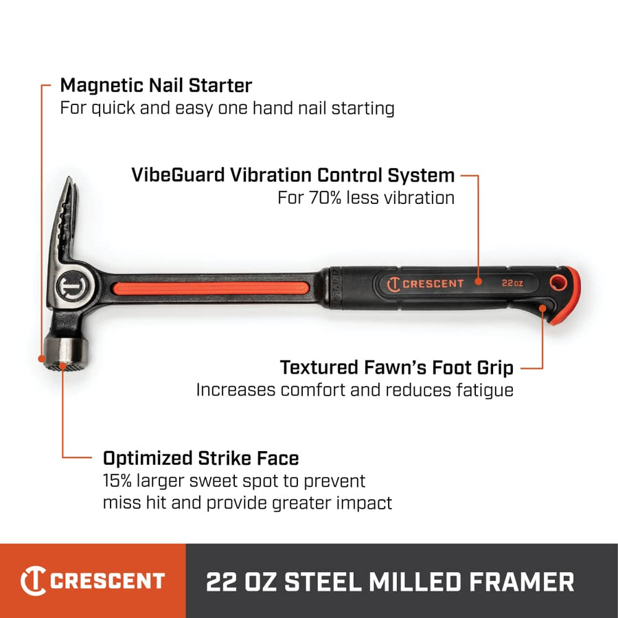 Crescent Hammer - Crescent Steel Frame Milled 28 Oz (CHSFRM28-06)