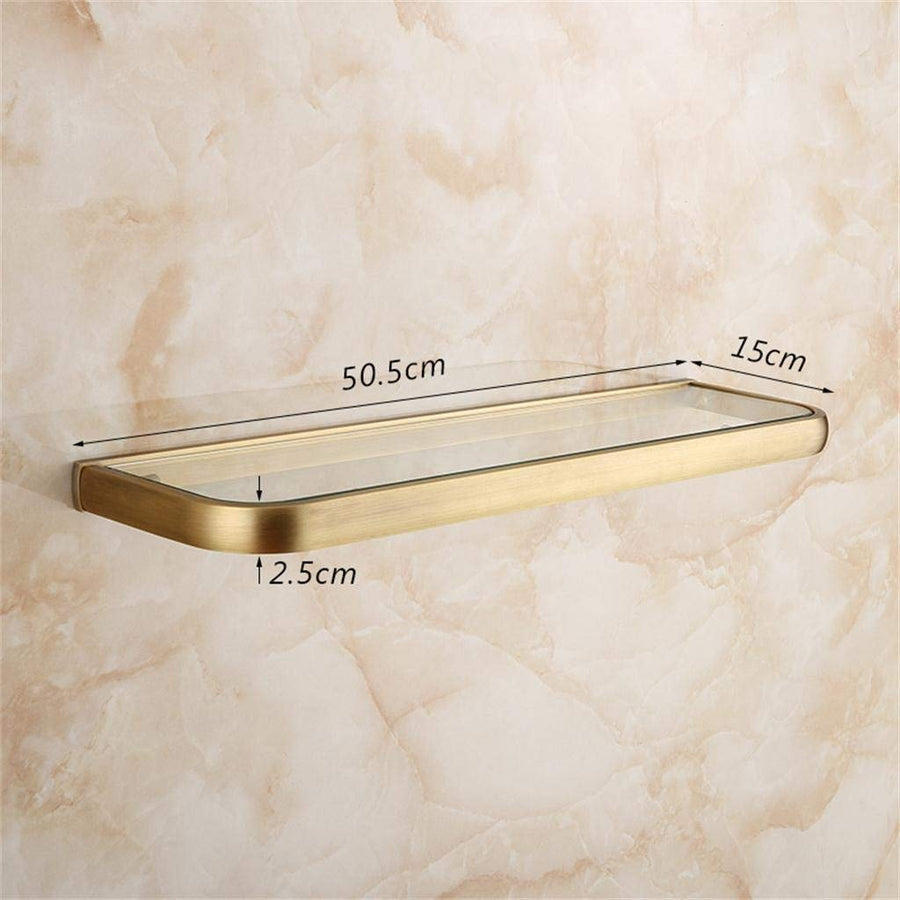 Antique Glass BTBT Singledeck Shelves, Wallmounted, Copper Bathroom Shelves, 50.5 * 15cm Bathroom Shelf