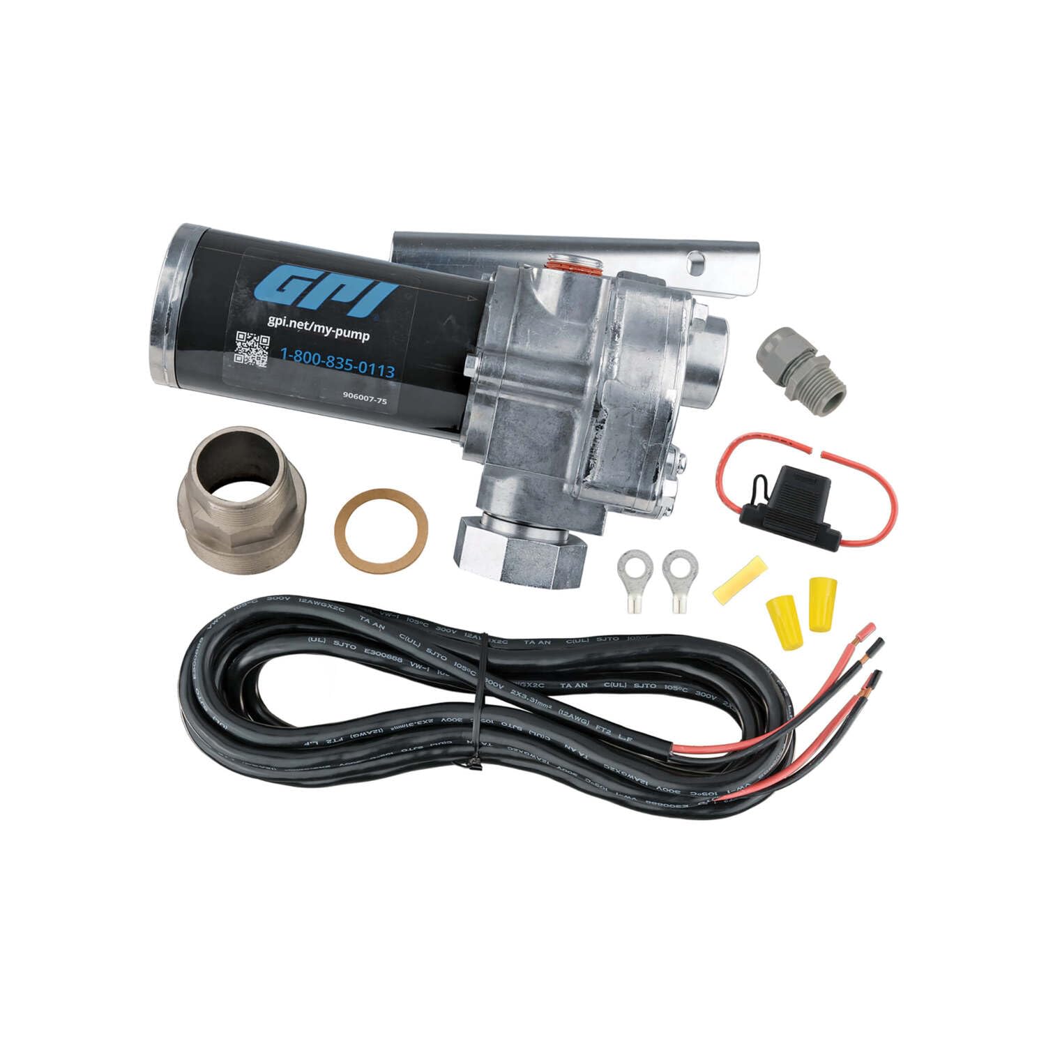 M-150 Series GPI Fuel Transfer Pump, Spin Collar- Pump Only, 15 GPM, 12 Volt (110000-103)