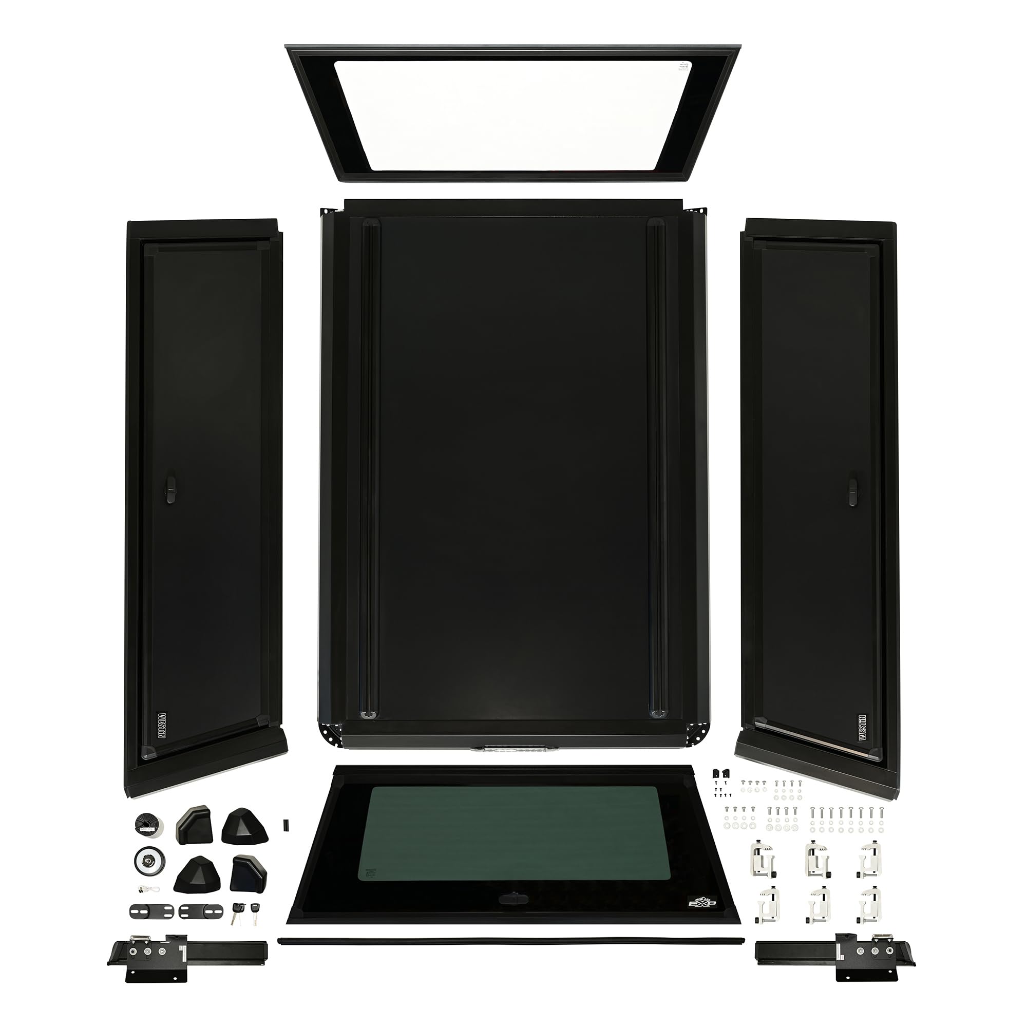Westin 16-15505 Truck Cap EXP with Solid Front Glass fits 2023-2026 Frontier 6'1" Bed Matte Black