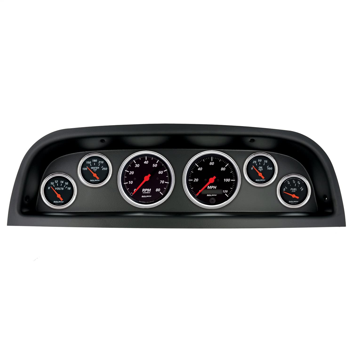 AutoMeter Dash Kit Direct Fit, (3 3/8" X2, 2 1/16" X4), Chevrolet Truck 60-63, Designer Black (2103-06)