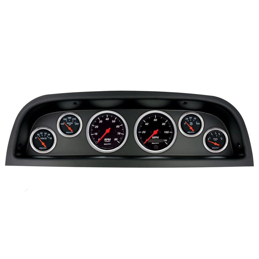 AutoMeter Dash Kit Direct Fit, (3 3/8" X2, 2 1/16" X4), Chevrolet Truck 60-63, Designer Black (2103-06)