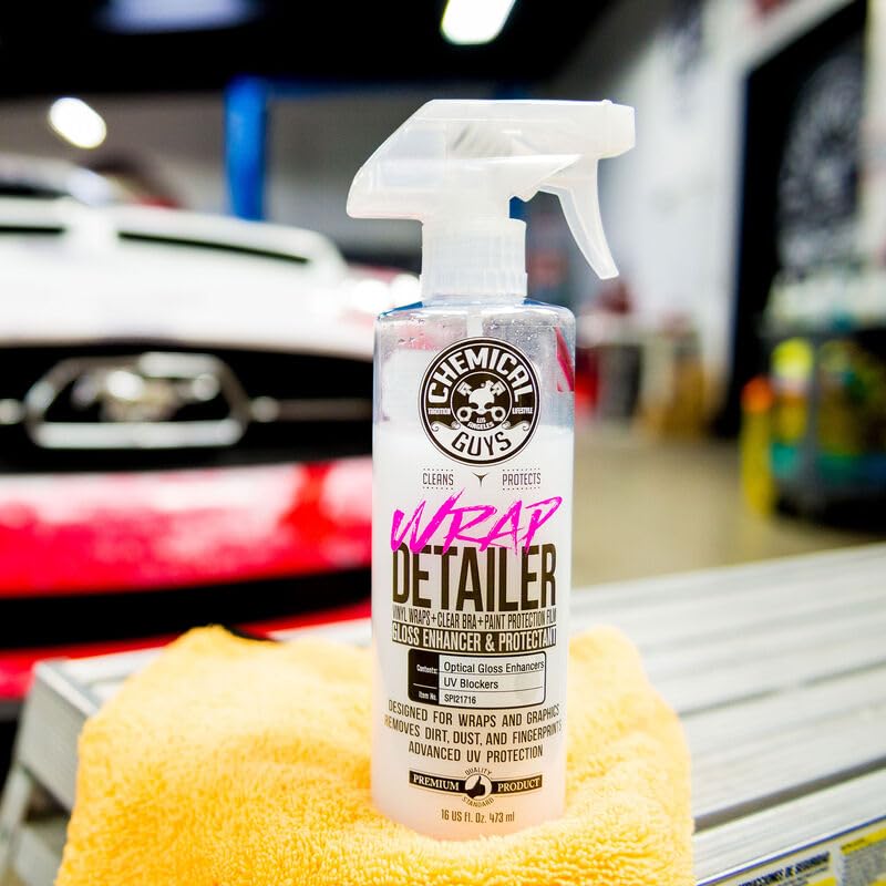 Wrap Detailer Chemical Guys Gloss Enhancer & Protectant - Quick Detailer Spray for Vinyl Wraps, Clear Bra, Paint Protection Film & Graphics, Cars, Trucks, and More - 16 fl oz