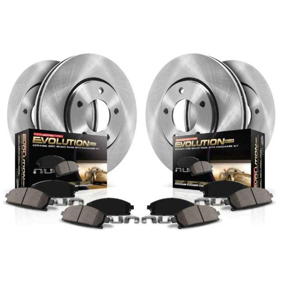 Power Stop Autospecialty KOE6420 Front and Rear Replacement Brake Kit-OE Brake Rotors & Ceramic Brake Pads