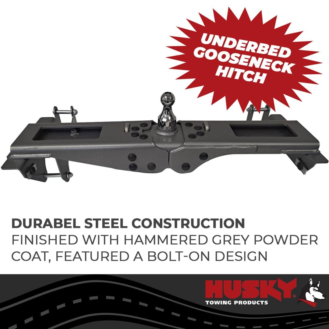 Husky Towing Gooseneck Trailer Hitch 35202 Fits 2020-2026 Chevrolet Silverado 2500 HD Under-Bed Direct Fit 35,000 lb GTW 8,750 lb TW, 2-5/16 Inch Removable Ball Gray Steel