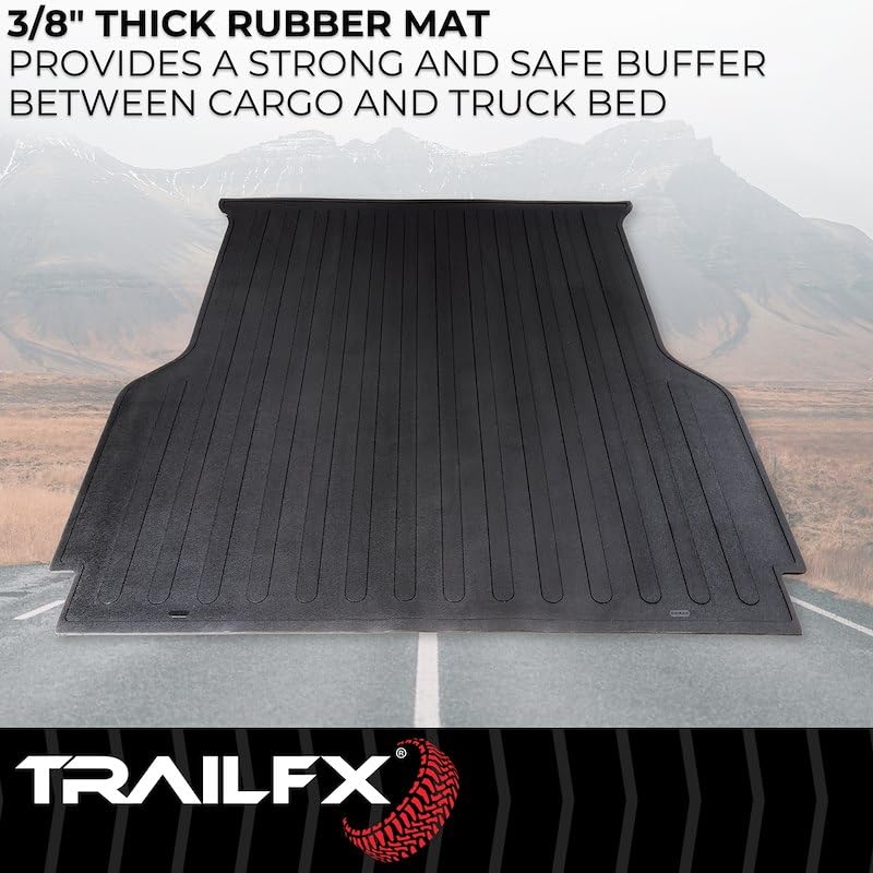 TrailFX Bed Liner Fits 2022-2026 Ford Maverick Black Textured Pebble Rubber Surface No Raised Edges Heavy-Duty Durable Rubber Material Drop in Mat