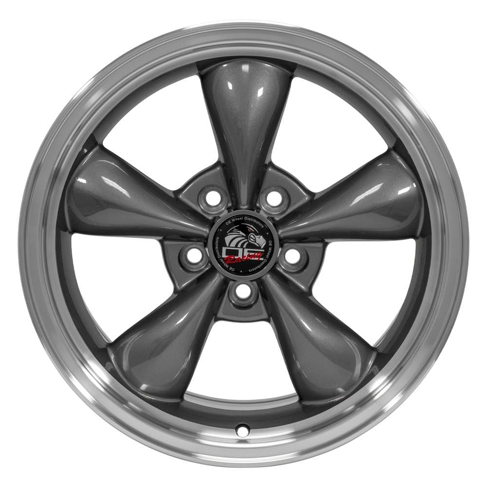 17 Inch OE Wheels FR01 Rim Fits Mustang Bullitt Style 5x114.3 17x8 Gloss Anthracite Machined Lip - Hollander 3448 (1)