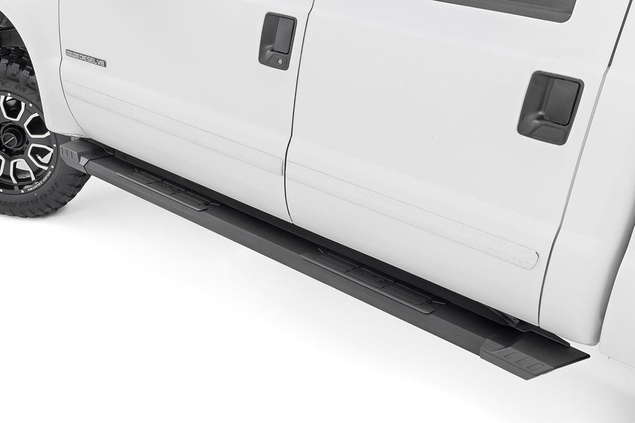 Rough Country Aluminum HD2 Running Boards for Ford F-250/F-350 Super Duty (1999-2016) Crew Cab - 5" Wide Non-Slip Step, Easy Bolt-on Install