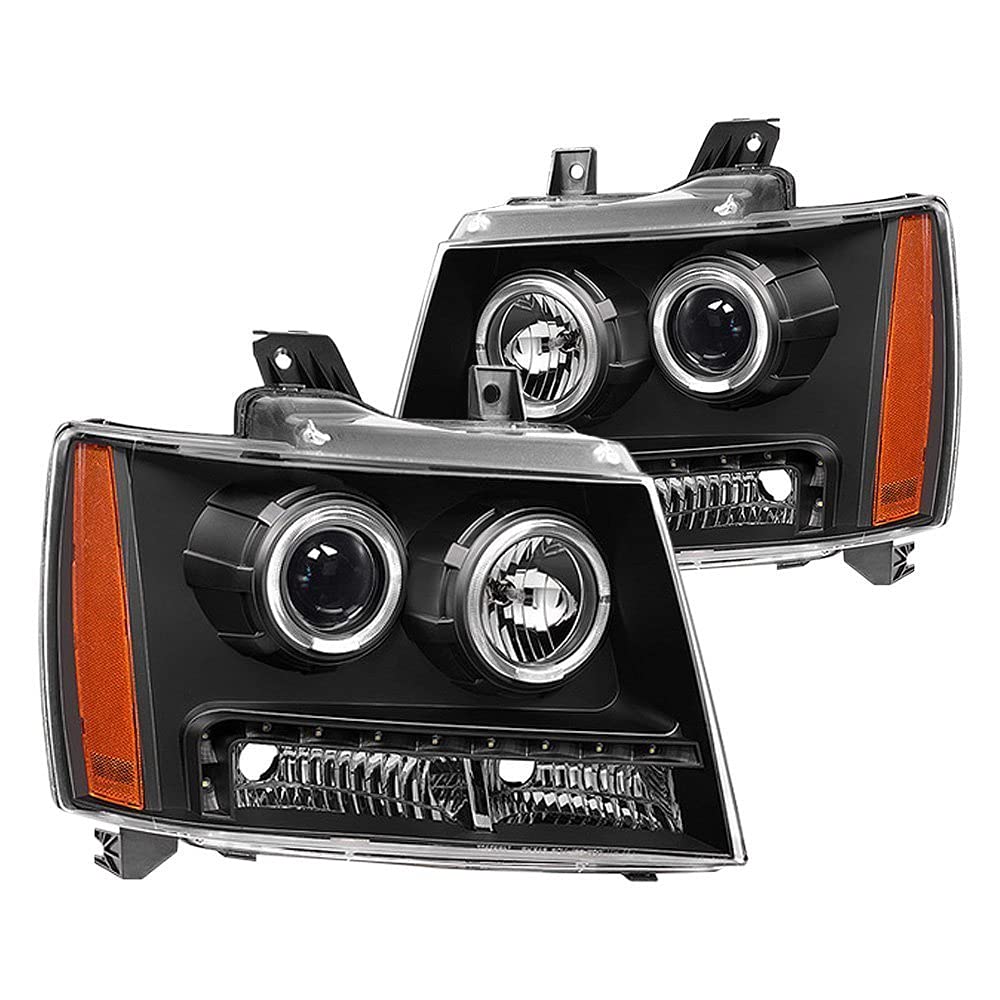Headlight Xtune PRO-JH-CSUB07-LED-BK (Chevy Suburban 1500/2500 07-14 / Chevy Tahoe 07-14 / Avalanche 07-14 Halo Projector W/LED s - Black)