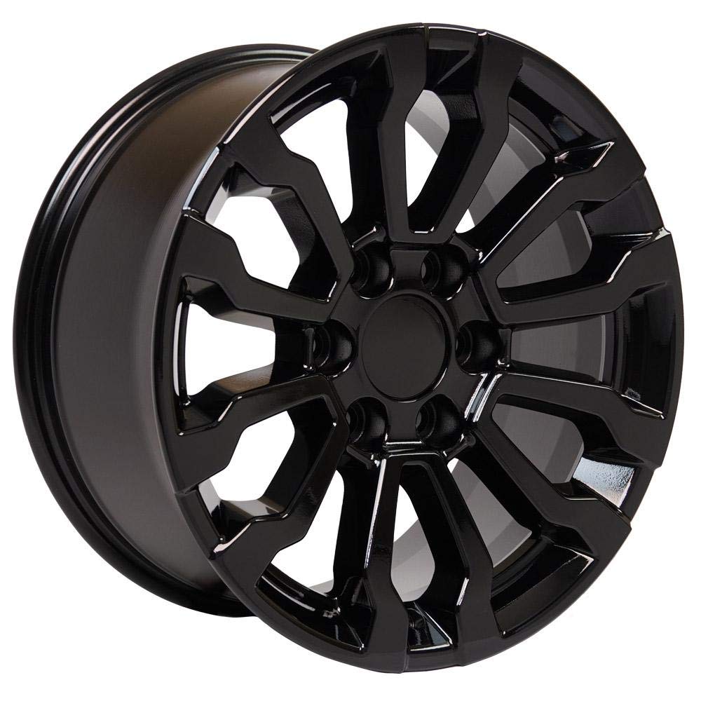 18 Inch OE Wheels CV35 Rim Fits Sierra 1500 AT4 Style 6x139.7 18x8.5 Gloss Black - Hollander 5909 (1)