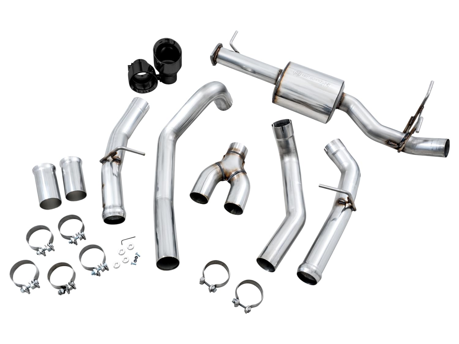 19-21 RAM 1500 AWE Tuning 5.7L (w/Cutouts) 0FG Dual Rear Exit Cat-Back Exhaust - Diamond Black Tips - 3015-33006