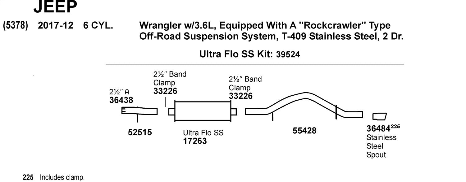 Exhaust Pipe Dynomax 52515 for Jeep Wrangler