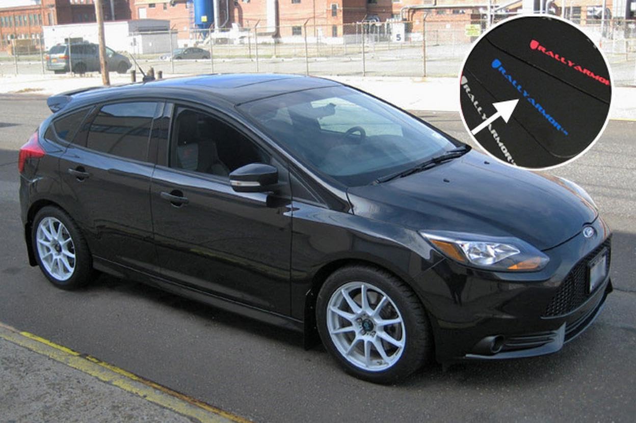 Rally Armor Black, Blue MF27-UR-BLK/BL Mud Flap with Logo (13+ Ford Focus ST), 1 Pack