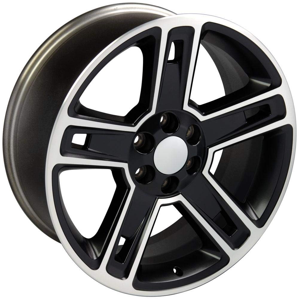 22 Inch OE Wheels CV74B Rim Fits Silverado 1500 Style 6x139.7 22x9 Gloss Black Machined - Hollander 5664 (1)