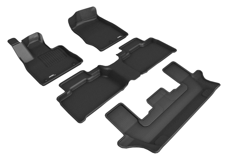 Kagu Floor Mat 3D MAXpider Custom Fit (Black) Compatible with Ford Explorer 2020-2026 (w/Bench 2nd Row) - Full Set