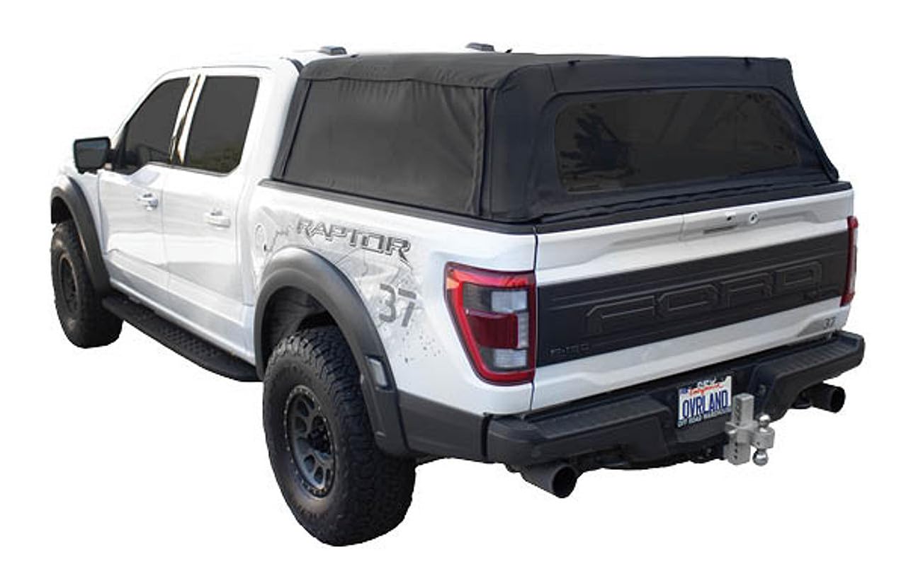 Explorer Soft Shell - Overland Vehicle Systems - Black Diamond Canvas and Aluminum Frame 2019-2026 RAM 1500/TRX
