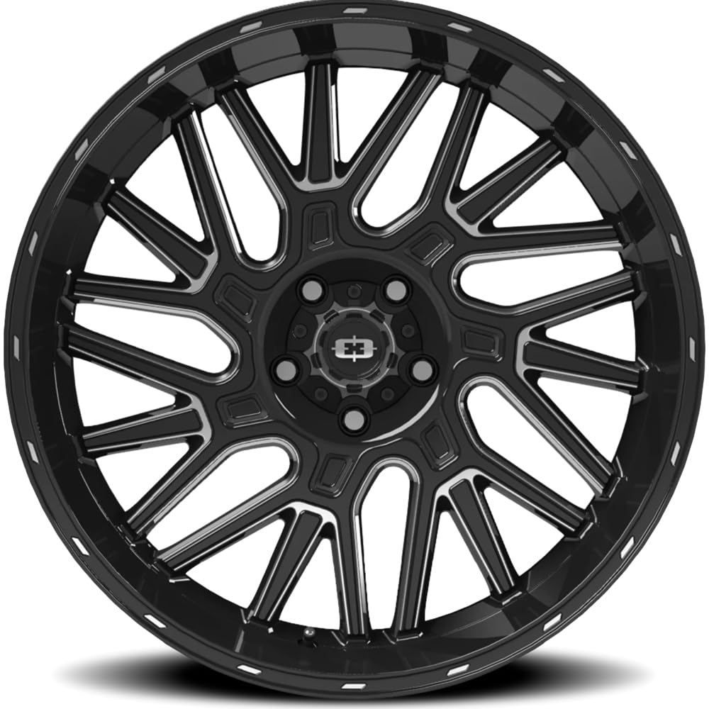 404 Brawl Vision 20x9 5x5.5" +12mm Black/Milled Wheel Rim 20" Inch