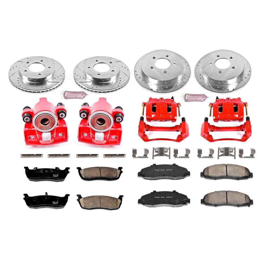 1-Click Performance Brake Kit Power Stop (KC1868) with Calipers For Ford F-150 2000-2003, Ford F-150 Heritage 2004 [Model Specific]