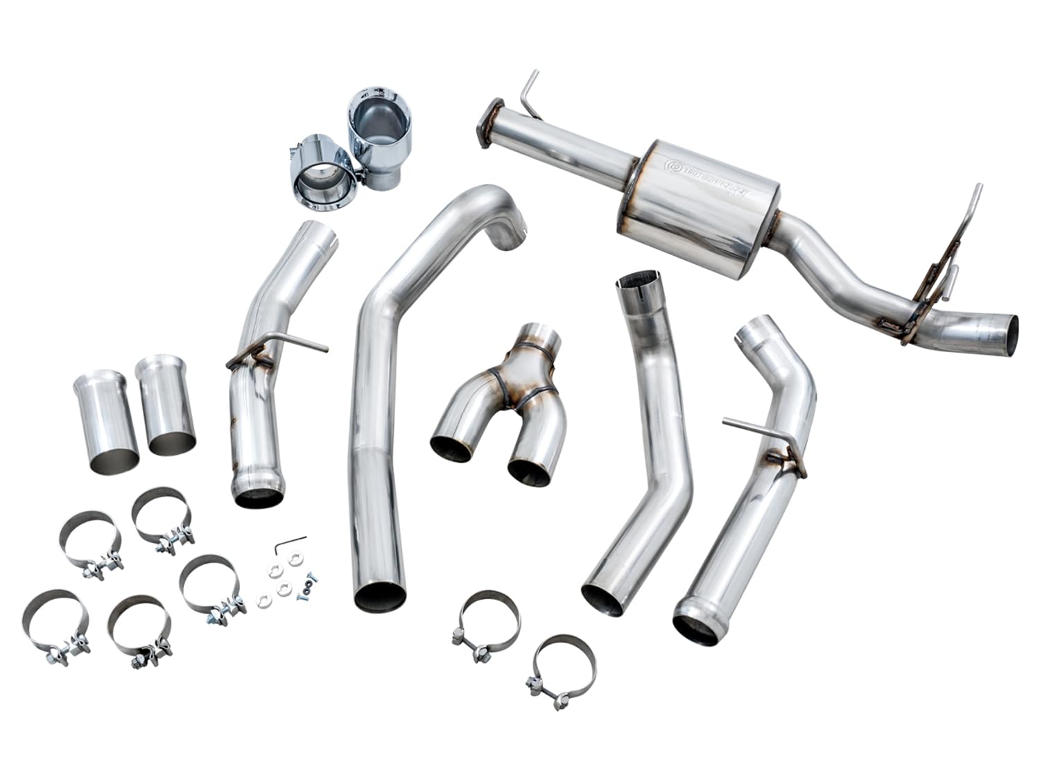 19-21 RAM 1500 5.7L AWE Tuning (w/Cutouts) 0FG Dual Rear Exit Cat-Back Exhaust - Chrome Silver Tips - 3015-32005